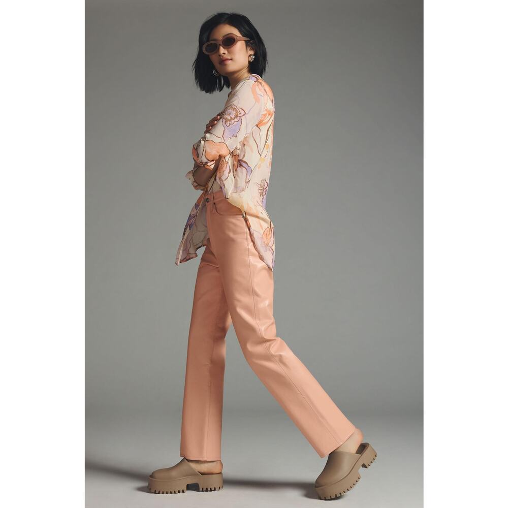 AGOLDE '90s Pinch Waist White Leather Pants - New 29 Waist - Picture 6 of 8